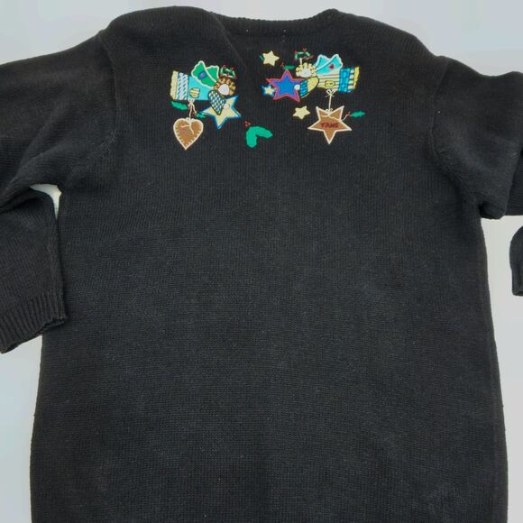 The Quacker Factory Angel Blessings Holiday Christmas Cardigan Sweater Size M - Picture 2 of 7